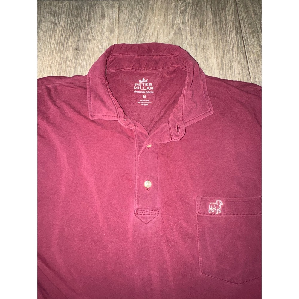 Peter Millar Mountainside Mississippi state Bulldog Logo Pocket Polo Shirt M